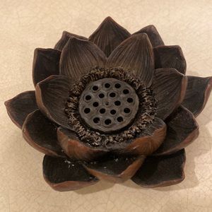Resin lotus blossom incense/candle holder